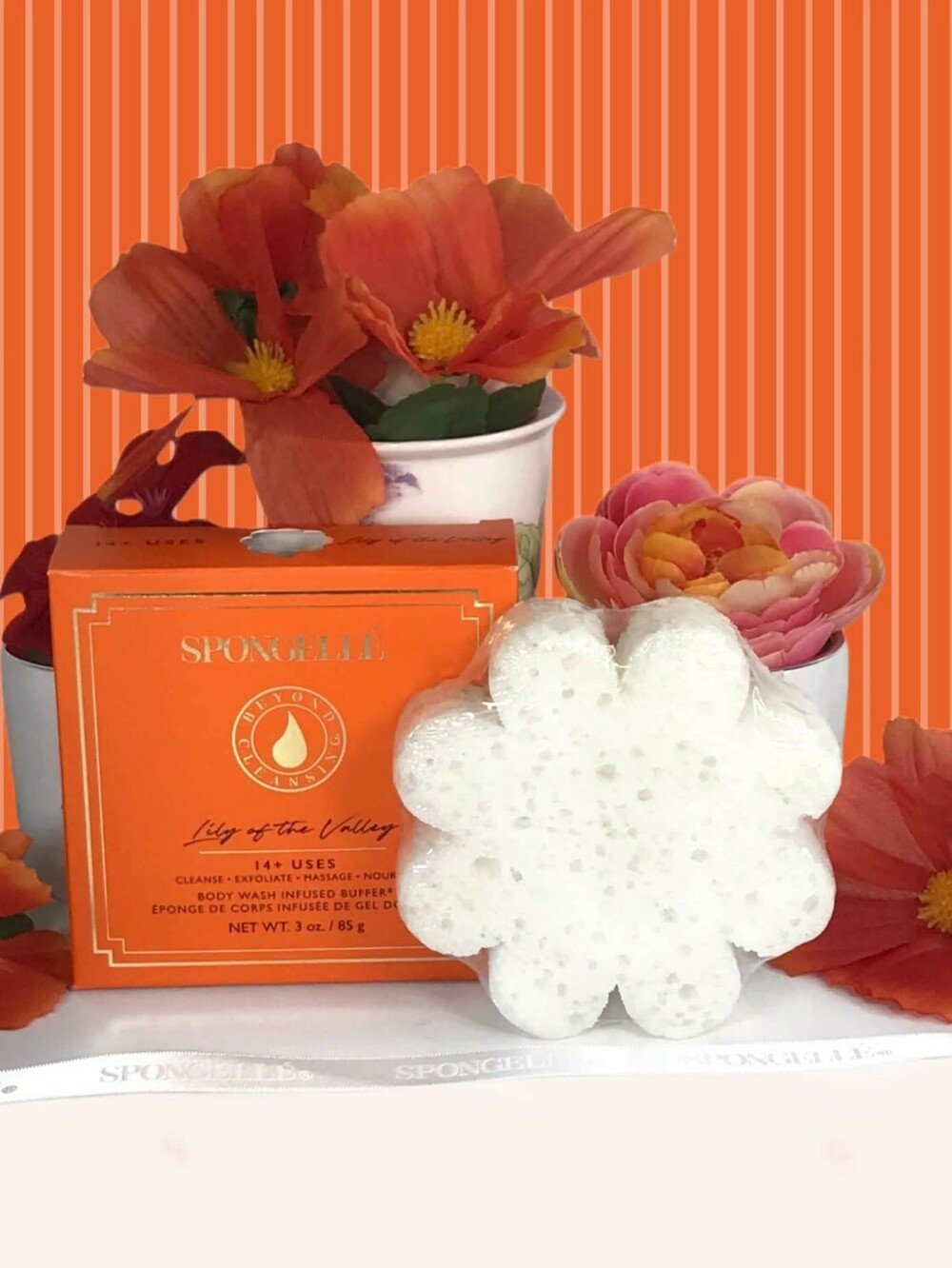 Spongelle Lily of the Valley Body Wash Infused Buffer Sponge 85g *BNIB